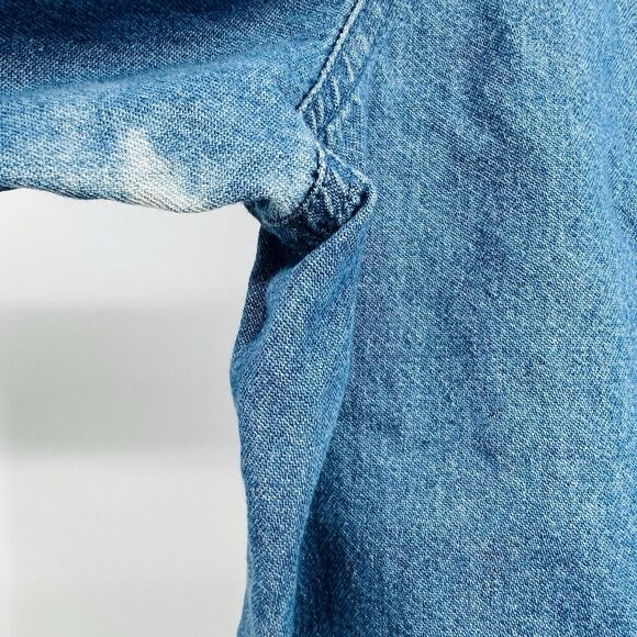 Vintage Ozark Mountain Jean Company Cropped Denim Shirt L Western Cowgirl Rodeo - Picture 4 of 16